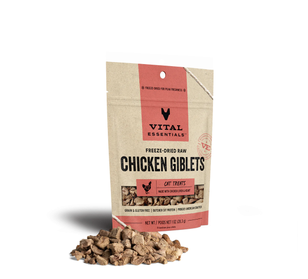 Vital Essentials Freeze Dried Cat Treats Chicken Giblets 1oz For Discount