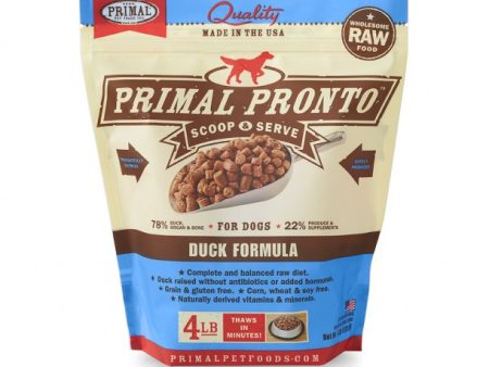 Primal Raw Dog Food Pronto Duck Formula 4lb Online now