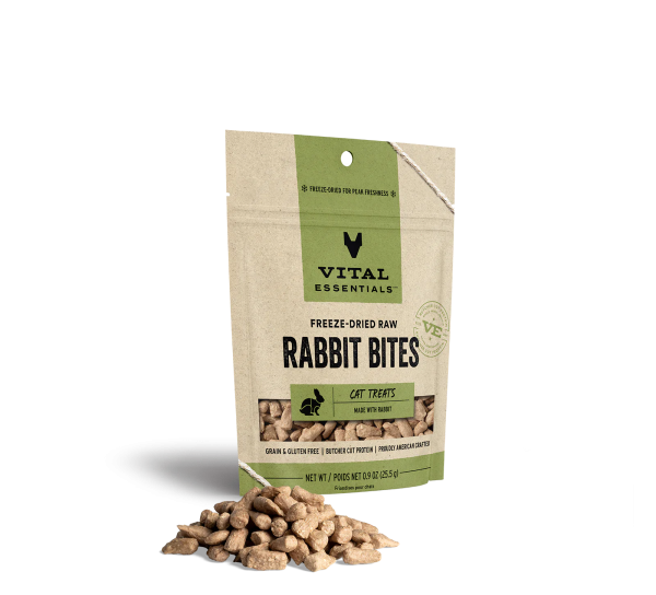 Vital Essentials Freeze Dried Cat Treats Rabbit Bites 0.9oz Online