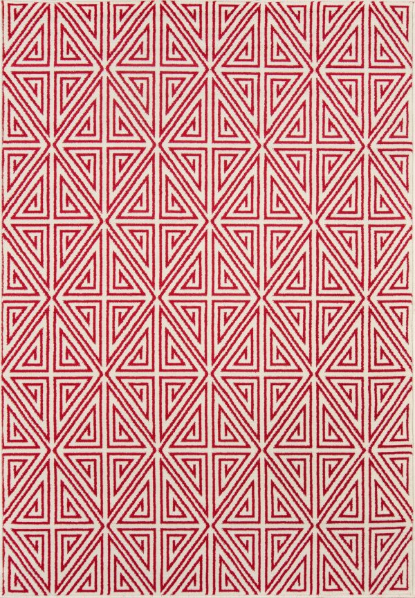 Momeni Baja BAJ-4 Red Contemporary Machine Made Rug Online Hot Sale