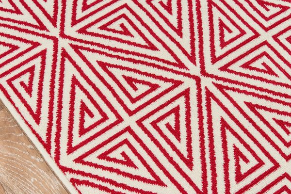 Momeni Baja BAJ-4 Red Contemporary Machine Made Rug Online Hot Sale