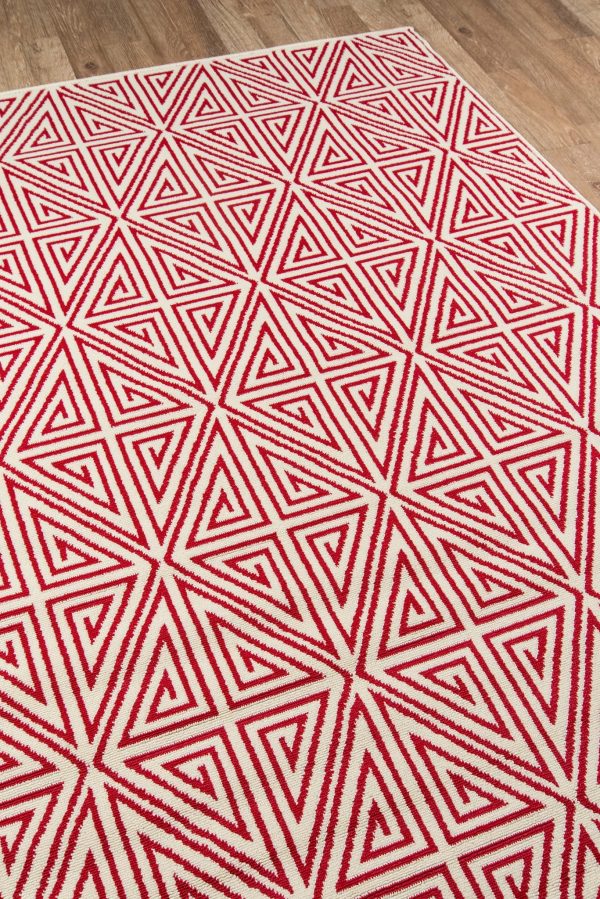 Momeni Baja BAJ-4 Red Contemporary Machine Made Rug Online Hot Sale