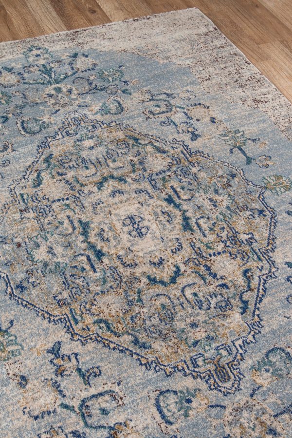 Momeni Amelia AM-02 Light Blue Traditional Machine Made Rug Online Hot Sale