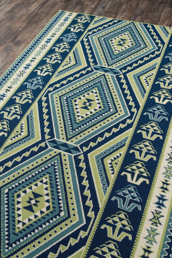 Momeni Baja BAJ31 Green Contemporary Machine Made Rug Hot on Sale