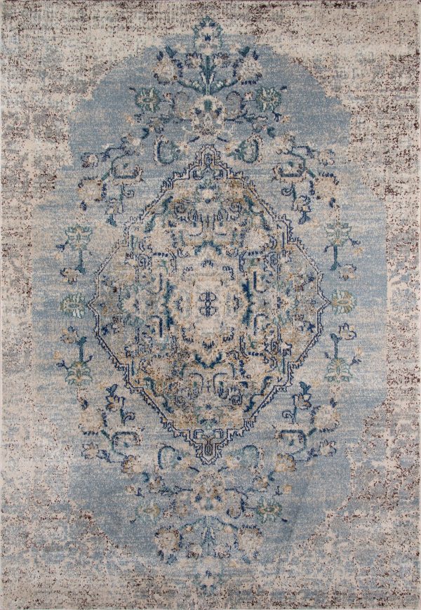 Momeni Amelia AM-02 Light Blue Traditional Machine Made Rug Online Hot Sale