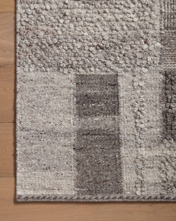 Loloi Manfred MAN-01 Charcoal Dove Contemporary Hand Knotted Rug Hot on Sale