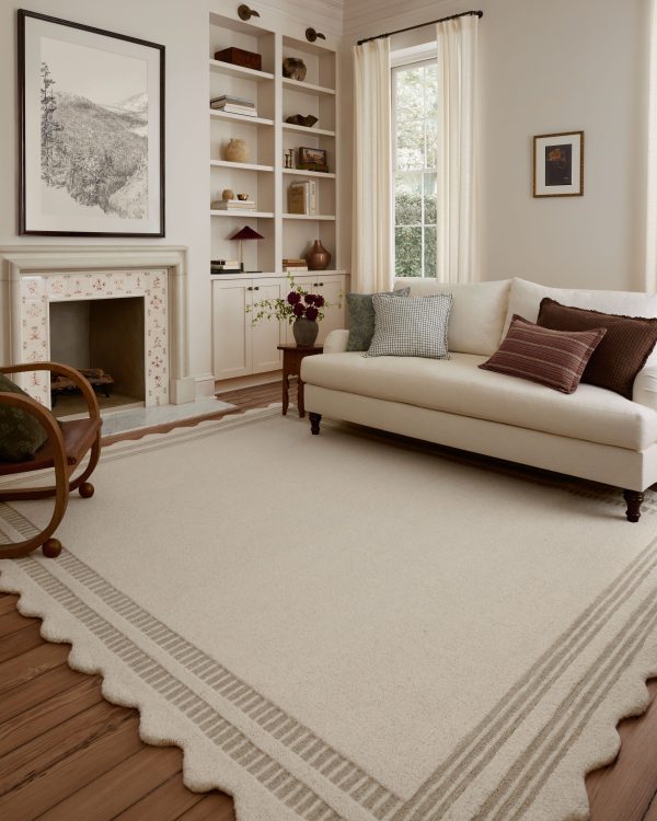 Chris Loves Julia x Loloi Scottie SCO-01 Ivory Grey Transitional Hand Tufted Rug Cheap