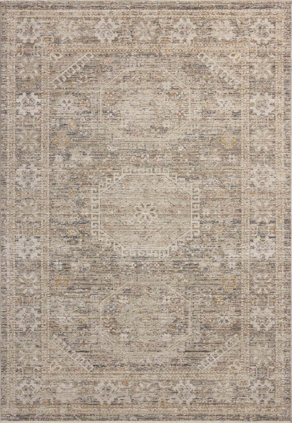 Chris Loves Julia x Loloi Ida IDA-01 Taupe Multi Traditional Power Loomed Rug For Cheap