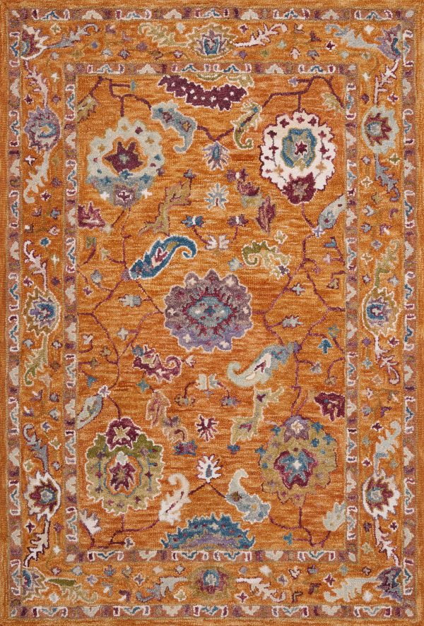 Loloi Padma PMA-01 Orange Multi Transitional Hooked Rug For Cheap