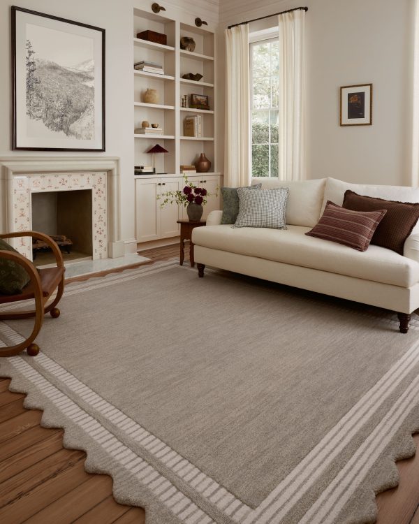 Chris Loves Julia x Loloi Scottie SCO-01 Fog Ivory Transitional Hand Tufted Rug on Sale