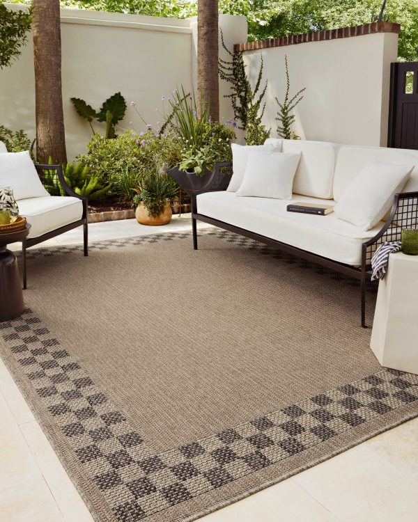 Chris Loves Julia x Loloi Providence PRC-01 Natural Charcoal Indoor Outdoor Power Loomed Rug Discount