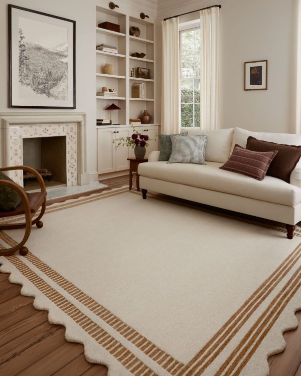 Chris Loves Julia x Loloi Scottie SCO-01 Ivory Rust Transitional Hand Tufted Rug Discount