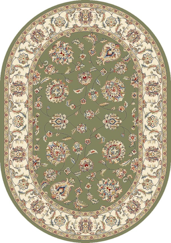 Dynamic Rugs Ancient Garden 57365 Green Ivory  Traditional Machine-Made Rug on Sale