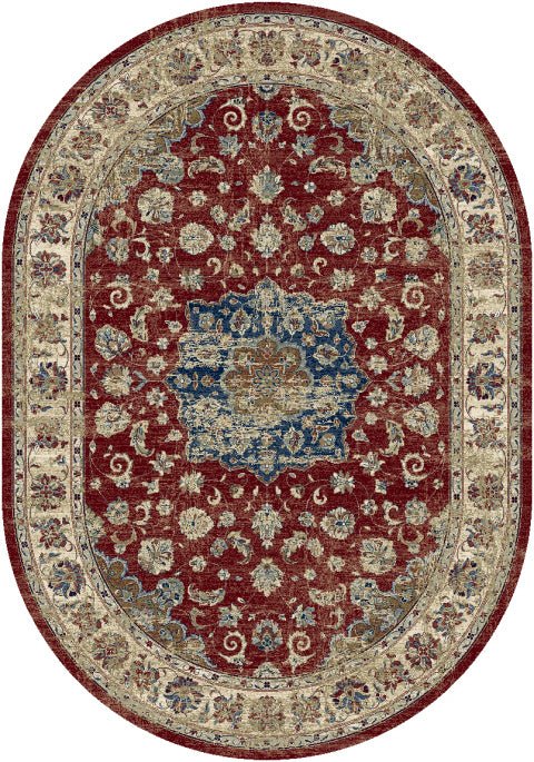 Dynamic Rugs Ancient Garden 57559 Red Ivory  Traditional Machine-Made Rug Cheap