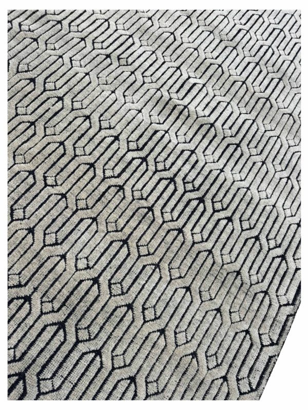 Artisan Harmony  Beige Black Contemporary Knotted Rug Online