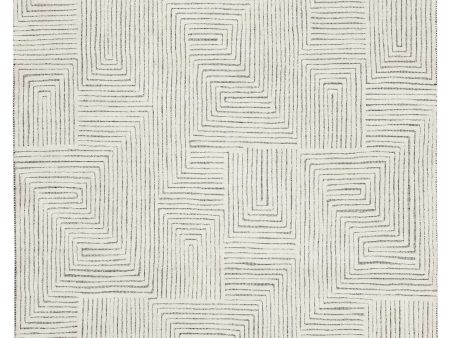 Drew & Jonathan Sirocco By Drew & Jonathan Home R1103 Black White  Transitional Woven Rug For Sale