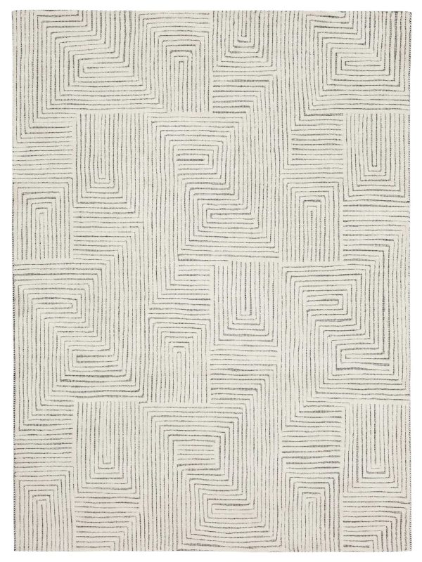 Drew & Jonathan Sirocco By Drew & Jonathan Home R1103 Black White  Transitional Woven Rug For Sale