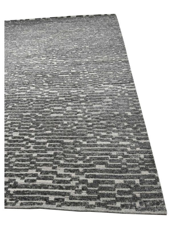 Artisan Harmony  Dark Grey Natural Contemporary Knotted Rug Online Sale