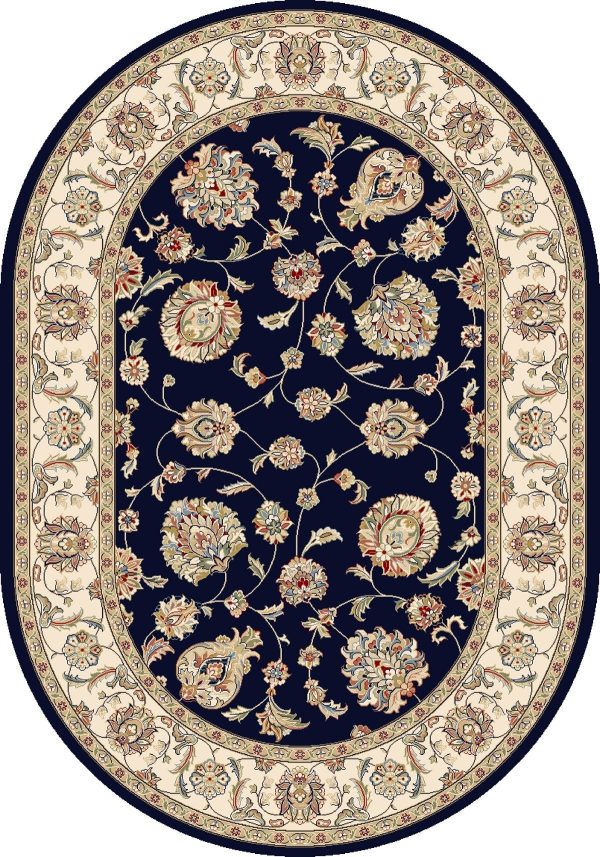 Dynamic Rugs Ancient Garden 57365 Blue Ivory  Traditional Machine-Made Rug For Cheap