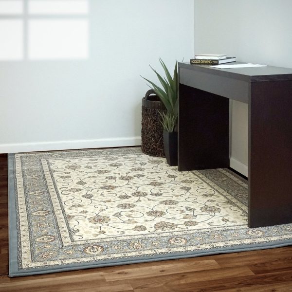 Dynamic Rugs Ancient Garden 57120 Beige Light Blue  Traditional Machine-Made Rug Supply