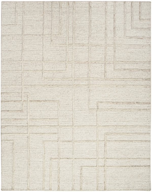 Calvin Klein CK045 Impressions IMP01 Ivory Contemporary Hand Tufted Rug Discount