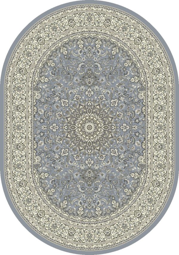 Dynamic Rugs Ancient Garden 57119 Steel Blue Cream  Traditional Machine-Made Rug on Sale