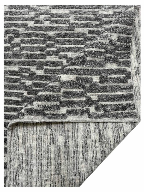 Artisan Harmony  Dark Grey Natural Contemporary Knotted Rug Online Sale