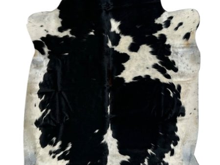 Artisan Claire  Black White Hair on Hide Cowhide Shape Rug on Sale