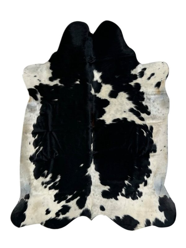 Artisan Claire  Black White Hair on Hide Cowhide Shape Rug on Sale