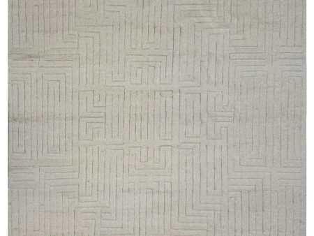 Artisan Harmony  White White Contemporary Knotted Rug on Sale