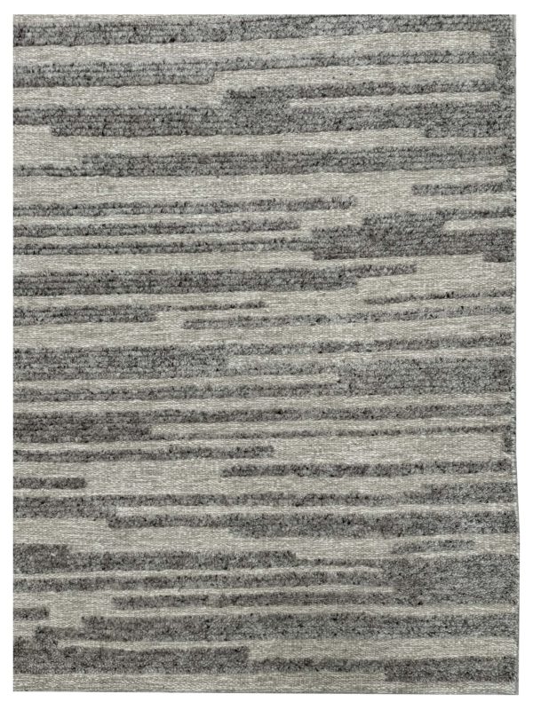 Artisan Harmony  Grey White Contemporary Knotted Rug Online now