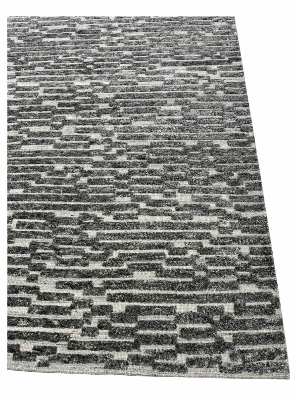 Artisan Harmony  Dark Grey Natural Contemporary Knotted Rug Online Sale