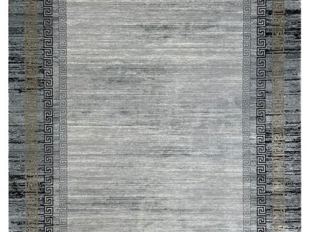 Artisan Venetian  Silver Black Contemporary Machinemade Rug For Discount