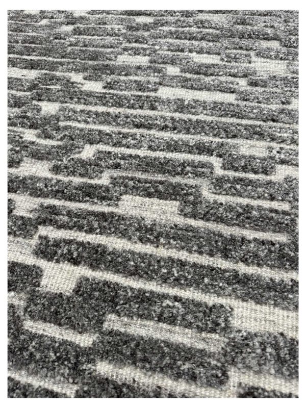 Artisan Harmony  Dark Grey Natural Contemporary Knotted Rug Online Sale