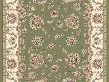 Dynamic Rugs Ancient Garden 57365 Green Ivory  Traditional Machine-Made Rug on Sale