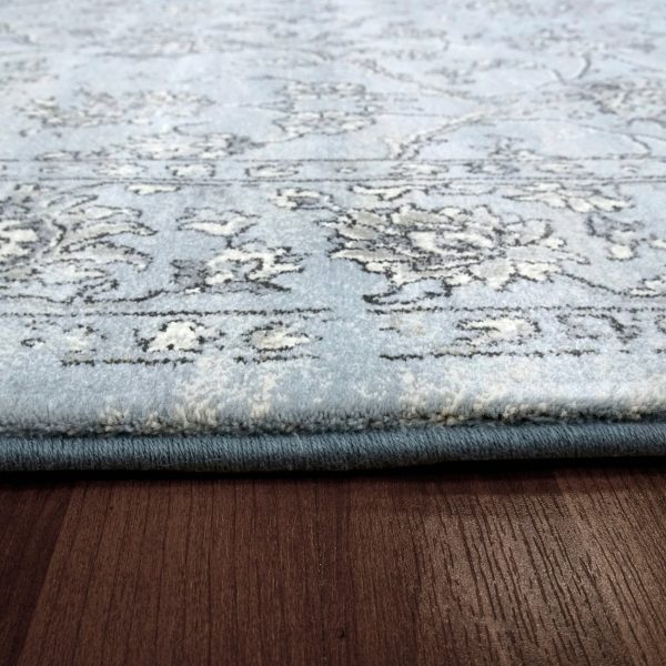 Dynamic Rugs Ancient Garden 57136 Steel Blue Cream  Traditional Machine-Made Rug on Sale