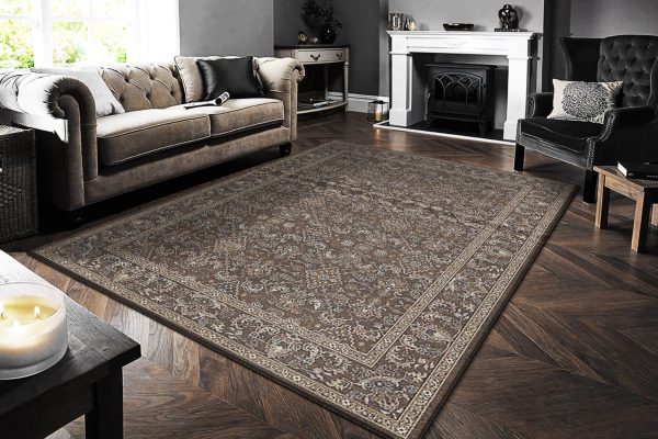 Dynamic Rugs Ancient Garden 57276 Dark Brown Beige Blue  Traditional Machine-Made Rug For Cheap