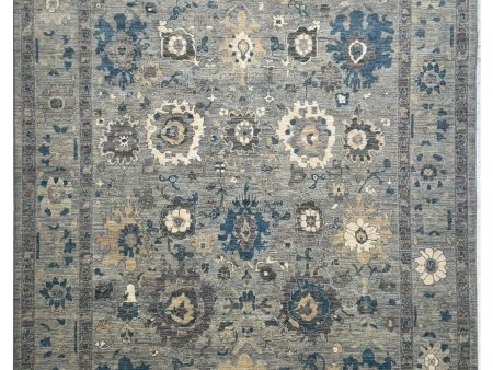 Artisan Leelee  Grey Blue Traditional Knotted Rug For Sale