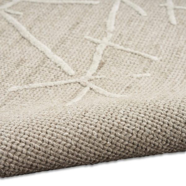 Calvin Klein CK044 Wander WND01 Taupe Contemporary Hand Woven Rug For Sale