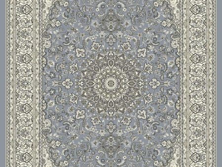 Dynamic Rugs Ancient Garden 57119 Steel Blue Cream  Traditional Machine-Made Rug on Sale