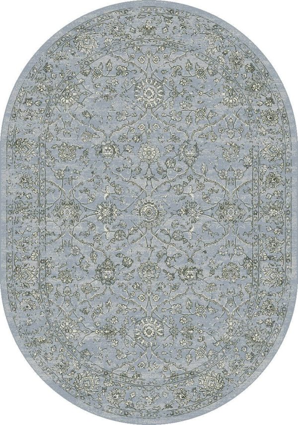 Dynamic Rugs Ancient Garden 57136 Steel Blue Cream  Traditional Machine-Made Rug on Sale