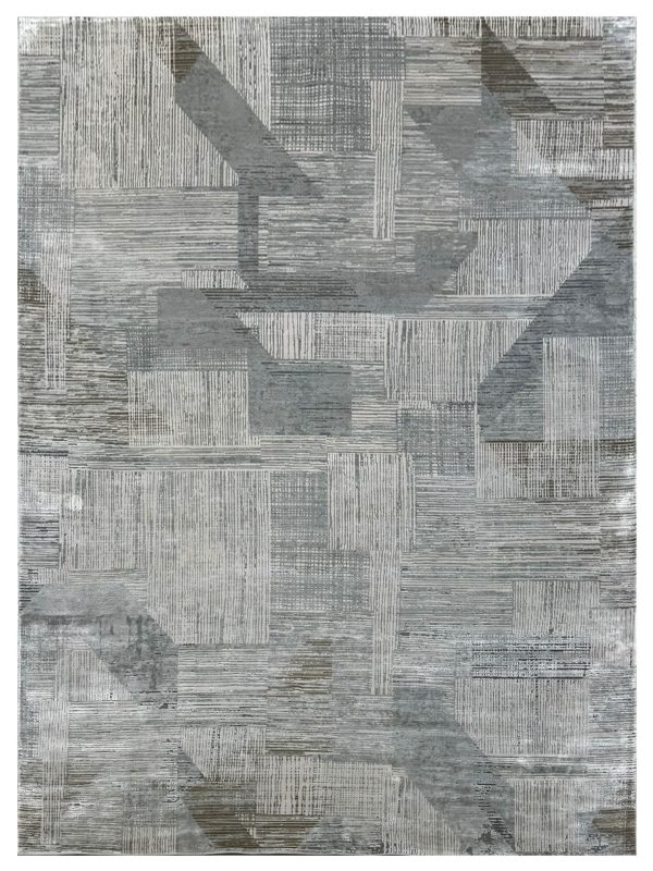 Artisan Venetian  Grey Lt.Grey Contemporary Machinemade Rug For Cheap