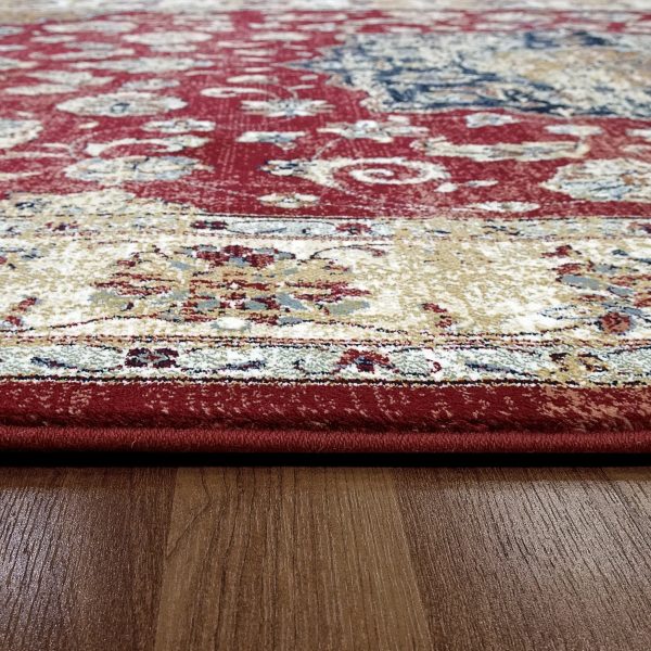 Dynamic Rugs Ancient Garden 57559 Red Ivory  Traditional Machine-Made Rug Cheap