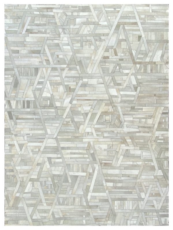 Artisan Olivia  White Ivory Modern Crafted Rug For Sale