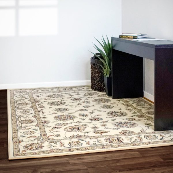 Dynamic Rugs Ancient Garden 57365 Ivory  Traditional Machine-Made Rug For Sale