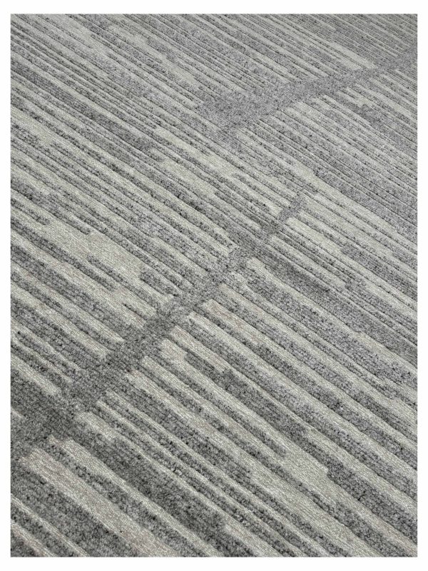 Artisan Harmony  Grey White Contemporary Knotted Rug Online now