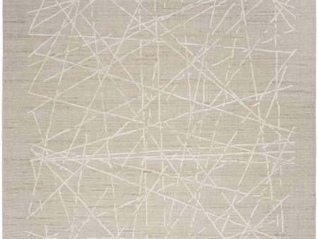 Calvin Klein CK044 Wander WND01 Taupe Contemporary Hand Woven Rug For Sale