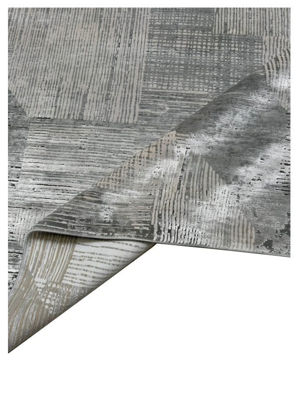 Artisan Venetian  Grey Lt.Grey Contemporary Machinemade Rug For Cheap