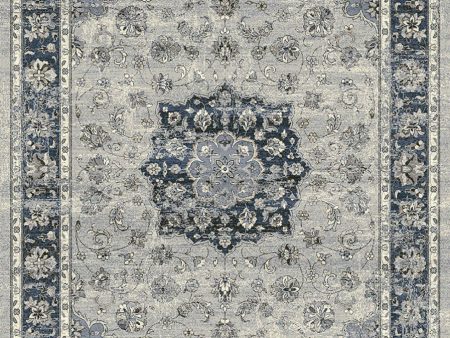 Dynamic Rugs Ancient Garden 57559 Silver Blue  Traditional Machine-Made Rug Cheap