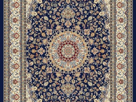 Dynamic Rugs Ancient Garden 57119 Blue Ivory  Traditional Machine-Made Rug Cheap